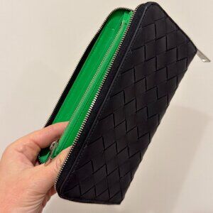 BOTTEGA VENETA - Classic Zip Wallet, Black/Green